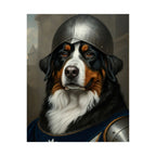 Bernese Mountain Dog Medieval Knight Portrait Matte Poster, Regal Dog Art Print, Bernese Mountain Dog Lover Gift, Wall Art