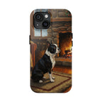 Acrylic Boston Terrier - Winter Hearth | Tough Phone Case