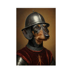 Dachshund Medieval Knight Portrait Matte Poster, Regal Dog Art Print, Dachshund Lover Gift, Wall Art