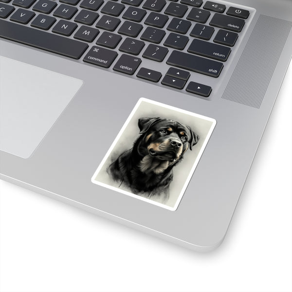 Charcoal Rottweiler Rottweiler Kiss-Cut Stickers - Rottweiler pride — gentle giants deserve great art — Lifestyle View