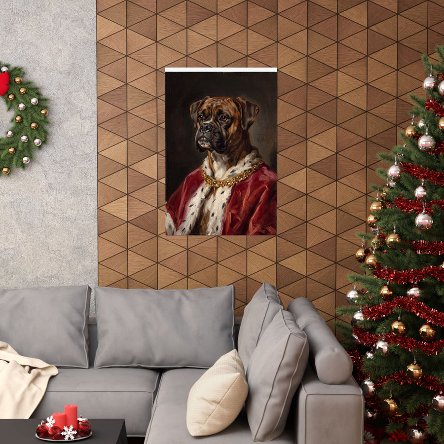 Boxer Kings & Queens Royal Portrait Matte Poster, Regal Dog Art Print, Boxer Lover Gift, Wall Art