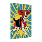 Beagle Comic Pop Art Canvas - Energetic Retro Dog Print with Halftone Shading and Bold Outlines