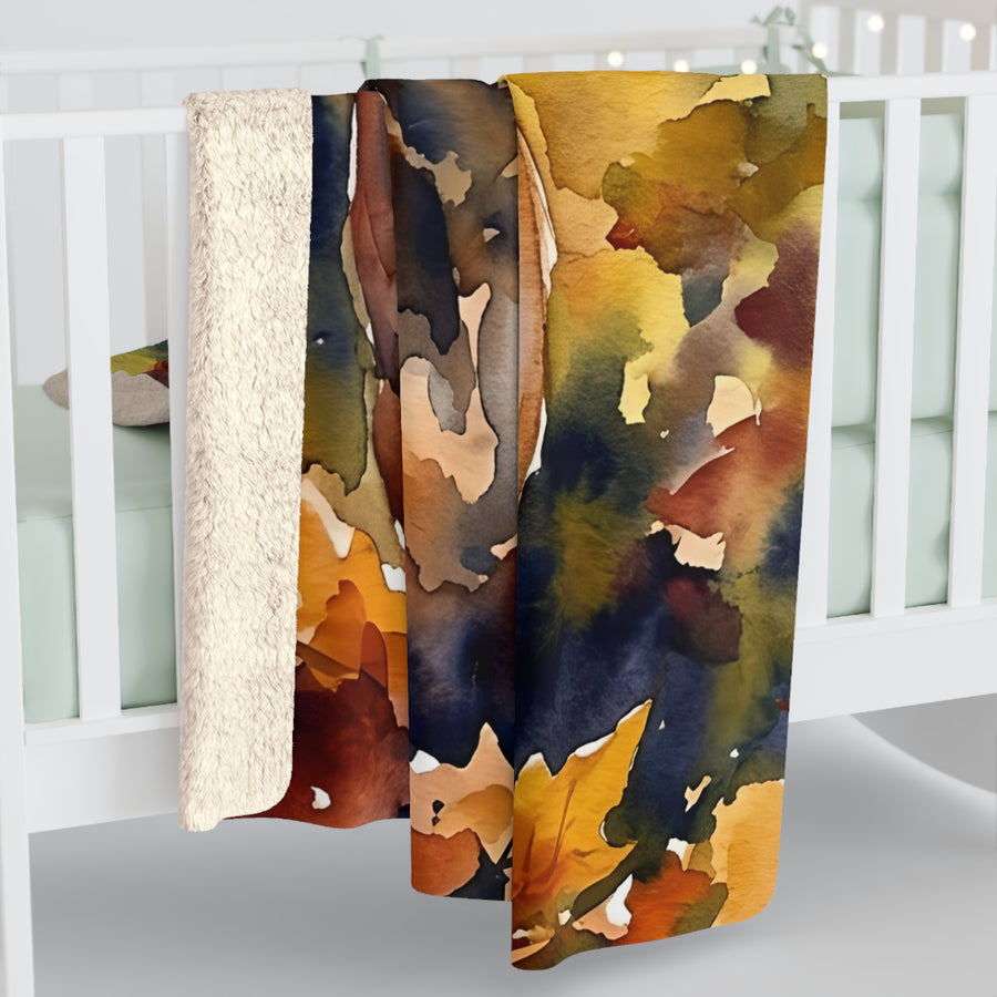 Dachshund Watercolor Autumn Path Throw Blanket | Premium Dog Art | Tritan