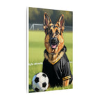 German Shepherd Oil Painting Soccer Portrait Canvas Wall Art Decor, Dog Lover Gift, Pet Owner Present, GSD Art Print