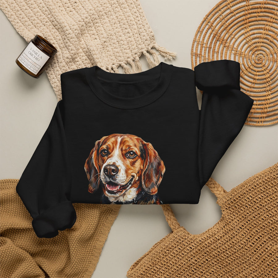 Beagle Sweatshirt | Painterly Dog Art Crewneck | Beagle Mom Gift | Cozy Pullover for Dog Lovers | Pet Portrait Apparel