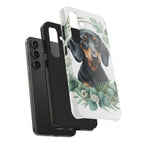 Dachshund Watercolor Botanical Wreath Phone Case | Premium Dog Prints | Tritan — detail view