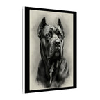 Cane Corso Charcoal Portrait Canvas Print, Dog Wall Art, Pet Memorial Gift, Dog Lover Decor, Black & White Dog Mom Gift