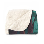 Poodle Low Poly Forest Sherpa Fleece Blanket | Dog Lover Gift