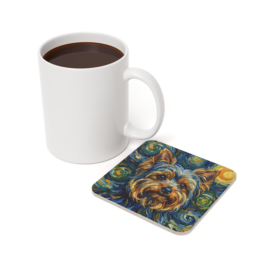 Yorkshire Terrier Post-Impressionist Oil Painting Coaster | Yorkie Gift for Dog Lovers
