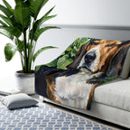 Beagle Watercolor Rain Garden Throw Blanket | Premium Dog Art | Tritan
