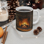 Acrylic Border Collie - Winter Hearth | Ceramic Mug 11oz