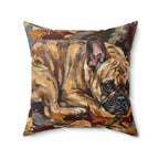 French Bulldog Pillow, Acrylic Painting Dog Art, Autumn Woods Frenchie Decor, French Bulldog Gift for Dog Lovers, Pet Portrait Style — view 4