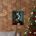 Boston Terrier Medieval Knight Portrait Matte Poster, Regal Dog Art Print, Boston Terrier Lover Gift, Wall Art