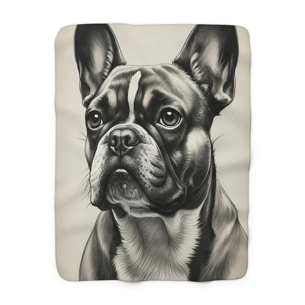 French Bulldog Charcoal Portrait Throw Blanket | Premium Dog Prints | Tritan — primary view