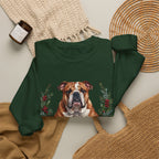 English Bulldog Christmas Wreath Crewneck Sweatshirt — view 4