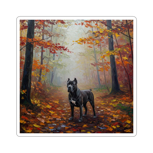 Acrylic Gallery Print Cane Corso - Autumn Woods | Kiss-Cut Stickers