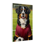 Bernese Mountain Dog Oil Painting Soccer Portrait Canvas Art | Berner Dog Gift | Pet Loss Memorial Wall Art Decor