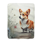 Corgi Watercolor Rain Garden Throw Blanket | Premium Dog Prints | Tritan — primary view