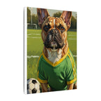 French Bulldog Oil Painting Soccer Portrait Canvas Wall Art Decor Gift for Dog Lovers