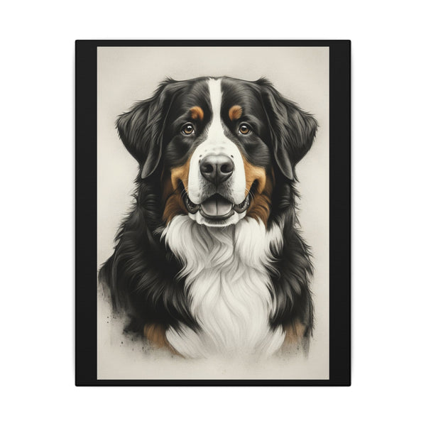 Bernese Mountain Dog Charcoal Portrait Canvas Print | Berner Wall Art | Dog Lover Gift | Pet Decor Home Art