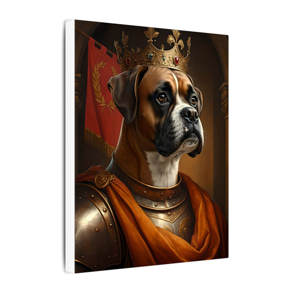 Boxer Kings & Queens Royal Portrait Canvas Wall Art, Regal Dog Painting, Boxer Lover Gift, Stretched Canvas