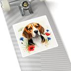 Beagle Watercolor Wildflower Field Kiss-Cut Stickers | Premium Dog Prints | Tritan — view 9 of 12