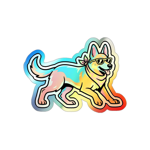Y2K German Shepherd Holo Sticker | Tritan