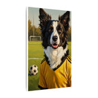 Border Collie Oil Painting Soccer Portrait Stretched Canvas Wall Art | Energetic Dog Lover Gift | Premium Pet Decor