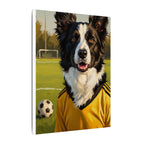 Border Collie Oil Painting Soccer Portrait Stretched Canvas Wall Art | Energetic Dog Lover Gift | Premium Pet Decor