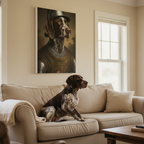 German Shorthaired Pointer Medieval Knight Portrait Canvas Wall Art, Regal Dog Painting, Stretched Canvas