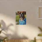 Boxer Dog Oil Painting Soccer Portrait Canvas Wall Art Decor Gift for Dog Lover