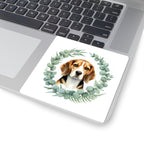 Beagle Watercolor Botanical Wreath Kiss-Cut Stickers | Premium Dog Prints | Tritan — view 7 of 12