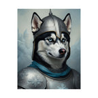 Siberian Husky Medieval Knight Portrait Matte Poster, Regal Dog Art Print, Siberian Husky Lover Gift, Wall Art