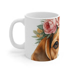 Beagle Watercolor Floral Crown Coffee Mug | Premium Dog Prints | Tritan — secondary view