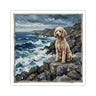 Poodle Acrylic Coastal Cliffside Kiss-Cut Stickers | Premium Dog Art | Tritan
