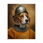 Beagle Medieval Knight Portrait Matte Poster, Regal Dog Art Print, Beagle Lover Gift, Wall Art