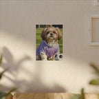 Shih Tzu Oil Painting Soccer Portrait Canvas Wall Art | Dog Lover Gift | Pet Decor | Sports Fan Art