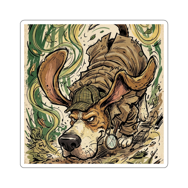 The Super Sleuth Beagle Die-Cut Sticker | Comic Dog Art Gift