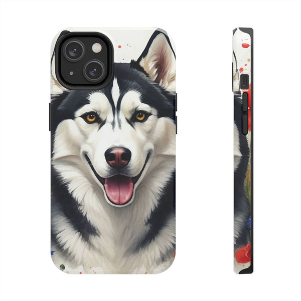 Siberian Husky Watercolor Wildflower Field Phone Case | Premium Dog Prints | Tritan