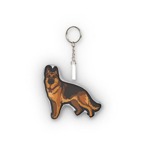 Pop Art German Shepherd Plush Keychain | Tritan — Lifestyle View