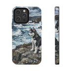 Siberian Husky Acrylic Gallery Print Coastal Cliffside Phone Case | Premium Dog Prints | Tritan — view 3 of 28