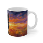 Border Collie Acrylic Ceramic Coffee Mug 11oz, Colorful Dog Art, Border Collie Lover Gift