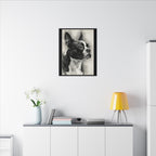 Boston Terrier Charcoal Portrait Canvas Wall Art | Dog Memorial Gift | Pet Lover Home Decor | Black & White Dog Print