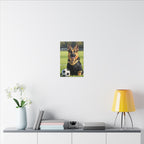German Shepherd Oil Painting Soccer Portrait Canvas Wall Art Decor, Dog Lover Gift, Pet Owner Present, GSD Art Print
