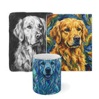 Golden Retriever Home Set — 3 Art Styles | Canvas + Blanket + Mug