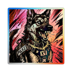 German Shepherd Comic Pop Art vinyl sticker by Tritan, angled view