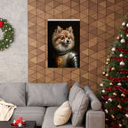 Pomeranian Medieval Knight Portrait Matte Poster, Regal Dog Art Print, Pomeranian Lover Gift, Wall Art