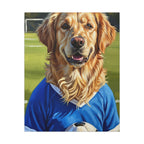 Golden Retriever Oil Painting Soccer Portrait Canvas Wall Art - Dog Lover Gift, Pet Decor for Home, Premium Stretched Canvas Print