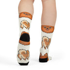 Pomeranian Socks | Fun All Over Print Dog Socks | Pom Mom Gift | Cute Crew Socks for Dog Lovers | Stocking Stuffer