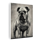 English Bulldog Charcoal Portrait, Bulldog Wall Art, Dog Lover Gift, Pet Art Canvas Print